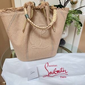 Christian Louboutin By My Side Jute Bag in Natural NEW with Tags $1590